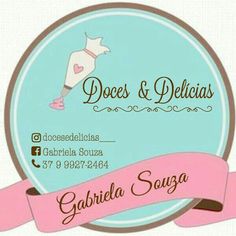 a business card with a pink ribbon around it and the words does & delicias