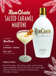 rumchata salted caramel martini cocktail recipe with instructions on how to make it