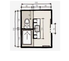 the floor plan for a small bathroom