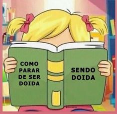 a cartoon girl reading a book with spanish words in front of her and the caption'como parar de ser doda '