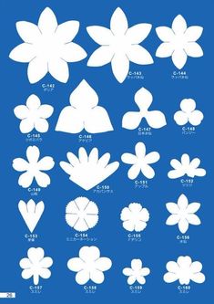 an image of paper flowers on a blue background