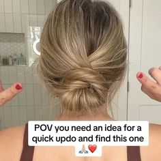 Dressy Updos For Medium Hair, Easy Women’s Updo, Messy Updo Video, Updo Hacks Tips And Tricks, Messy Formal Updo Tutorial, I Had A Dream, Up Dos For Medium Hair, Low Bun Hairstyles