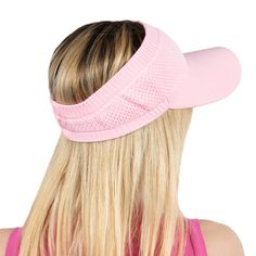 Our handmade cotton visors are beautiful and charming accessories. They are made of finest mercerized cotton that is more stronger and more resistant to mold. They are ideal for beach, exercise or just to become chic and protect your face from direct sun. Our mercerized cotton visors have elastic band on the back and one size fits most.   They are very useful accessories for every women for protection of sun.  They're also great gift.  Color : Pink Size : One size fits most. ( 54-60 cm ) Brim si Pink Curved Visor Hat For Summer, Pink Baseball Cap Sun Hat With Uv Protection, Pink Baseball Cap With Uv Protection, Sports Visor Sun Hat, Breathable One-size-fits-most Cap Visor, Breathable Brimmed Baseball Cap For Beach, Outdoor Visor Hat With Sweatband, Summer Breathable Visor Hat, Sports Brimmed Visor, One Size Fits Most