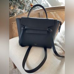 Authentic Celine Mini Belt Bag Grained Calfskin In Black W/ Gold Finishing 9*8*5inches Euc Condition - Maybe Carried Twice! Currently Selling For $2700+Tax Celine Mini Belt Bag, Mini Belt Bag, Celine Bags, Belt Bag, Gold Finish, Calf Skin, Bag Lady, Shoulder Bag, Gold