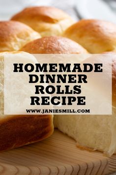 homemade dinner rolls recipe with text overlay