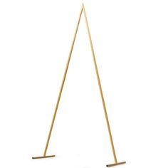 a pair of gold metal triangle shaped stands