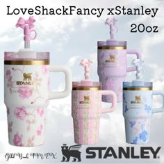 Set of All Four Limited Edition Love Shack Fancy Stanley 20oz Tumblrs Cute Iphone Wallpaper Tumblr, Stanley Adventure, Birthday Goodie Bags, Straw Toppers, Love Shack Fancy, Birthday Surprise Party