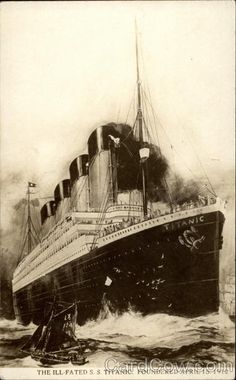 an old photo of a large ship in the water