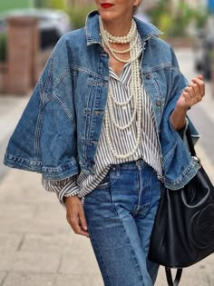 Buy Inexpensive Denim Coats at Stylewe online store, SPU: 11GDE716652, Color: Blue, Sleeve Type:Dolman Sleeve, Clothes Length:Regular. French Fashion Inspiration, Maximalist Womens Fashion, Angela Braniff Mom Uniform, Jeans In The Office, Carven Spring 2024, Women Fashion Styles Types, Women's Style Women's Fashion, Colorful Fall Fashion, New York Fall Outfit Street Styles