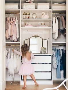 Ikea Pax System, Girls Closet Organization, Pax Hack, Nursery Design Girl, Ikea Pax Hack, Toddler Closet, Pax System, Interior Design Blogs, Ikea Closet