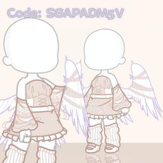 two cartoon characters with wings on their backs and the words code sapadmv above them