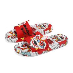 Dragon Spirit Men's Slider Sandals Non-slip Summer Slides For Outdoor, Round Toe Slides For Outdoor Beach Season, Outdoor Round Toe Slides For Beach Season, Outdoor Slides For Beach Season, Non-slip Slide Flip Flops For Outdoor, Non-slip Open Toe Flip Flops For Streetwear, Non-slip Slip-on Flip Flops For Streetwear, Open Toe Slides For Beach Season, Open Toe Slides For Outdoor Beach Season