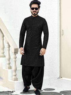 Pathani Kurta Pyjama With Sequins Work to enrich its style with black salwar to embellish your occasion .Diwali Wear kurta pajama for men ,diwali dress for men,kurta pyjama for diwali Black Kurta Designs Men's Style, Black Pathani For Men, Black Kurta Pajama Men, Kurta Designs Men's, Black Salwar, Diwali Dress, Pathani For Men, Diwali Wear, Wedding Kurta