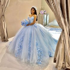 Light Blue Quinceanera Dresses, Tulle Balls, Quinceanera Dresses Blue, White Homecoming Dresses, Blue Homecoming Dresses, Blue Tulle, Tulle Ball Gown, Trends 2023, Princess Wedding Dresses