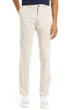 A stretchy Italian cotton blend offers easy-care convenience and moisture-wicking comfort in modern chino pants. 34" inseam; 15" leg opening Zip fly with button closure 66% cotton, 15% polyester, 15% nylon, 4% elastane Machine wash, tumble dry Imported Chino Pants, Chinos Pants, Cement, Moisture Wicking, Khaki Pants, Cotton Blend, Nordstrom, Pants, Trousers