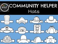 the community helper hats are designed to look like they have different hats on them