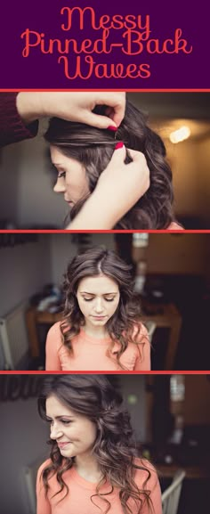 Messy Pinned-Back Waves | 26 DIY Hairstyles Fit For A Princess | http://www.rockmywedding.co.uk/stay-in-all-day-beachy-boho-waves/ Hair Pinned Back, Hair Done, Long Hairstyles, Good Hair Day, Hair Envy, Great Hair, Hair Dos, Gorgeous Hair, Hair Day