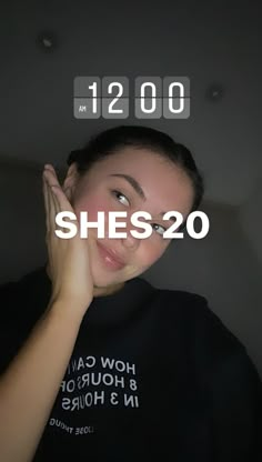 a woman with her hand on her face in front of the camera text reads, 1200 she's 20 how can i hour and 3 hours in 3 hours?