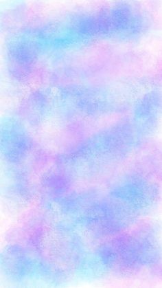 an abstract background with pastel blue and pink clouds in the sky, as well as watercolors