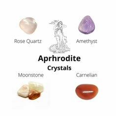 the different types of crystals are shown in this graphic above it's caption