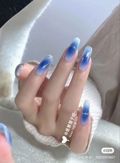 Purple Blush Nails, Blue Blush Nails, Blue Douyin Nails, Type Nails, Nails Design Ideas, Baby Pink Nails, Different Meaning, Airbrush Nails, Blush Nails