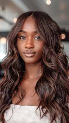 Chocolate Brown Hair Brown Skin, Brown Hair Brown Skin, Chocolate Brown Hair, Hair Brown, Brown Skin, Afro Hairstyles, Chocolate Brown, Brown Hair, Hair Extensions