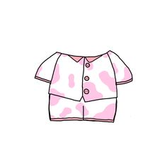 a drawing of a pink and white shirt