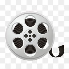 an old movie reel with a black ribbon on the side, transparent background png