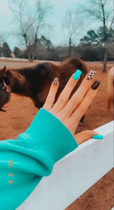 Summer Gel Extension Nails, Spring Edgy Nails, Horse Nails Designs, Simple Western Nails, Boho Western Nails, Western Nail Art, Nails Western, Country Acrylic Nails, Rodeo Nails