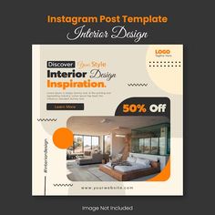 an instagram post template for interior design