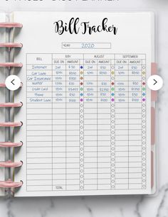 Bullet Journal Bill Tracker, Life Binder Printables, Finance Journal, Credit Card Tracker, Life Tracker, Budgeting Ideas, Saving Money Chart