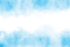 an abstract blue and white background with some clouds in the sky, as well as watercolor