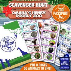 zoo passport scavenger hunt with animals