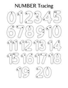 the numbers are numbered in black and white for each number to be written on it