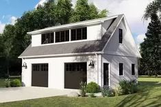 2-Car New American Garage Plan with Flexible Loft Upstairs - 135025GRA | Architectural Designs - House Plans Loft Above Garage, Detached Garage With Loft, Loft Dormer, Loft Upstairs, American Garage, Garage Plans With Loft, Garage Designs, Open Loft, Garage Loft