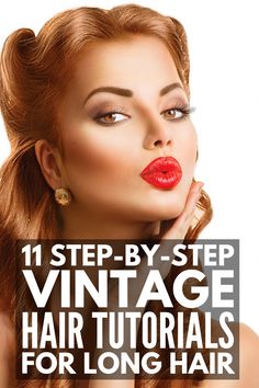 Inspired by Marilyn Monroe, Audrey Hepburn, Brigitte Bardot, and others, these vintage hairstyles are simple, classy, and will elevate your look in minutes! Easy 40s Hairstyles For Long Hair, How To Do Rockabilly Hairstyles, Quick Vintage Hairstyles, Old Fashion Hair Updos, 40s Updo Hairstyles, 1940s Formal Hairstyles, How To Do 1920s Hairstyles Long Hair, Diy 50s Hairstyles, Vintage Hairstyles For Long Hair Tutorial