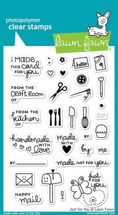 clear stamps with words and pictures on it for crafts, scrapping or crafting