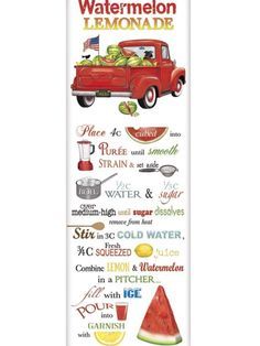 the watermelon lemonade sticker is shown on a white background with an orange truck