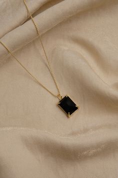 "Details: - 14K Gold Filled Ball chain - 18K Gold Filled Herringbone chain. Width: 4mm - Stone size: Approx. 10mm x 14mm - Stone material: Synthetic Black Onyx - Stone setting material: 18K Gold Plated over brass We have two necklace length options: 1. 14\" Snake/Herringbone Chain with 1\" extender (up to 15 inches) 16\" Ball chain with 1\" extender (up to 17 inches) 2. 16\" Snake/Herringbone Chain with 1\" extender (up to 17 inches) 18\" Ball chain with 1\" extender (up to 19 inches) Each item Black Stone Gold Necklace, Gold Plated Necklace Set, Black Elegant Jewelry, Black Jewelry Necklace Gold, Gold Jewelry Black Dress, Black And Gold Jewelry Aesthetic, Black Gemstone Jewelry, Gold Black Jewelry, Gold And Black Necklace