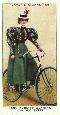 Bycicle Outfit, Mystery Outfit, 1900 Clothing, Bike Dress, Tweed Ride, Divided Skirt, Cycling Suit, Vintage Bicycle