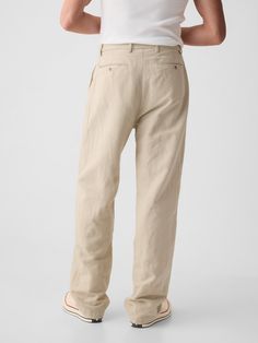 Linen-Cotton '90s Loose Trousers | Gap Loose Trousers, Work Life, Soft Hands, Baggy Fits, The Gap, Off Duty, Stretch Cotton, Khaki Pants, Gap