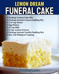 Lemon Cake Mixes, Brunch Easy, Lemon Dessert Recipes, Simple Dessert, Dessert Simple, Cold Desserts, Dessert Cake Recipes, Desserts For A Crowd, Monkey Bread