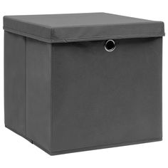 the large storage box is grey and has two handles on each side, one for storing items