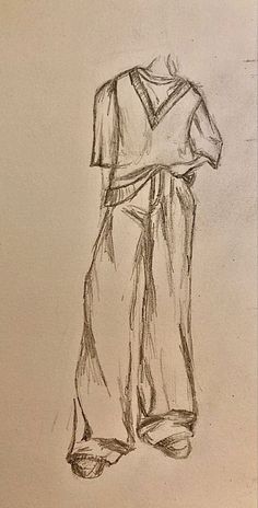 a pencil drawing of a shirt and pants