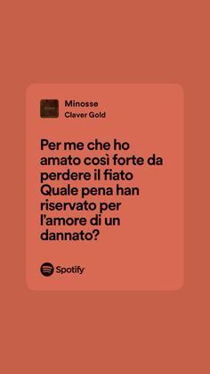 an orange square with the words'per me che ho amato costi forte da perdere i flato '