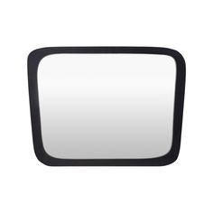 a black square mirror on a white wall