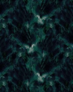 an abstract green and black background with white swirls in the center, as well as dark blue hues