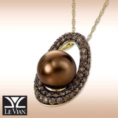 Designer Levian Necklace (Stamped With The Designer Hallmarks) New With Tags, Tag Price $3499 Amazing Chocolate Diamond That Circles A Large Levian Pearl 14k Solid Yellow Gold, Stamped 14k Levian Only Uses The Highest Quality Diamonds And Pearls Necklace Chain Is 14k Solid Yellow Gold Chain, 18 Inches Comes With Black Gift Box. Elegant Oval Brown Jewelry, Elegant Brown Round Pendant Jewelry, Elegant Brown Oval Jewelry, Brown Fine Jewelry For Formal Occasion, Elegant Brown Pendant Jewelry, Elegant Brown Necklace For Anniversary, Elegant Brown Round Jewelry, Elegant Brown Evening Jewelry, Elegant Brown Jewelry For Formal Occasions