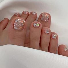 Return Policy Fast Delivery Trusted seller 24Pcs Silver Glitter Press on Toenails for Women Toe Nail Press ons Short Square Fake Toenails with Butterfly Sequins Design Fake Toe nails Summer Manicure Glossy Toenail Press on nails Product Description 【Press on Toenails product】 made by which is non-toxic ABS material, not easy to chip or break or fade, wouldn't hurt your toenails. 【Toe Nail Press ons package】24pcs false toenails,1nail file,1stick of glue, 1sheet jelly glue. 1cleaning cloths,1wooden stick.please note: durability of jelly glue is NOT as good as liquid glue, but it makes fake toenails reusable，please use suitable glue according to different scenes. 【Static toenails advantage】 Easy to wear and unloading Instead of spend lots time and money at nail salon, you can change you nails Glitter Pedicure, Glitter Toe Nails, Nail Shapes Square, Gel Toe Nails, Toe Nail Color