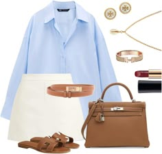 Hermes Outfit, Expensive Style, Tory Burch Outfit, Tory Burch Kira, Brand Logos, Cream Lipstick, Casual Day Outfits, Money Aesthetic, Classy Work Outfits